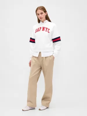 Ženski pulover GAP LOGO SWEATSHIRT 799272-04 NOVO UMAZANO BELO