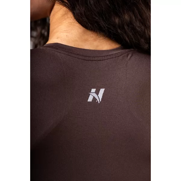  Brezšiven crop top s kratkimi rokavi POWER 891 TEMNO RJAV Nebbia 