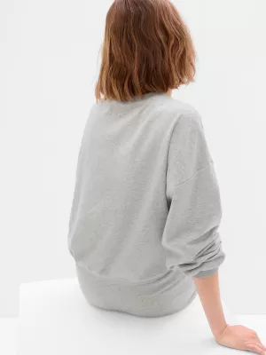 Ženski pulover GAP LOGO VOLUME SLEEVE SWEATSHIRT 476351-02 SVETLO HEATHER SIVA