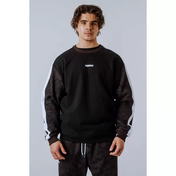  Pulover s kapuco sproščenega kroja POWER 903 TEMNO RJAV CAMO Nebbia 