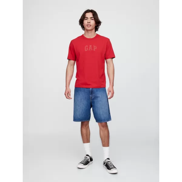  Moška majica s kratkimi rokavi GAP HIGH DENSITY LOGO TEE 782369-02 MODEREN RDEČ LOGOTIP 