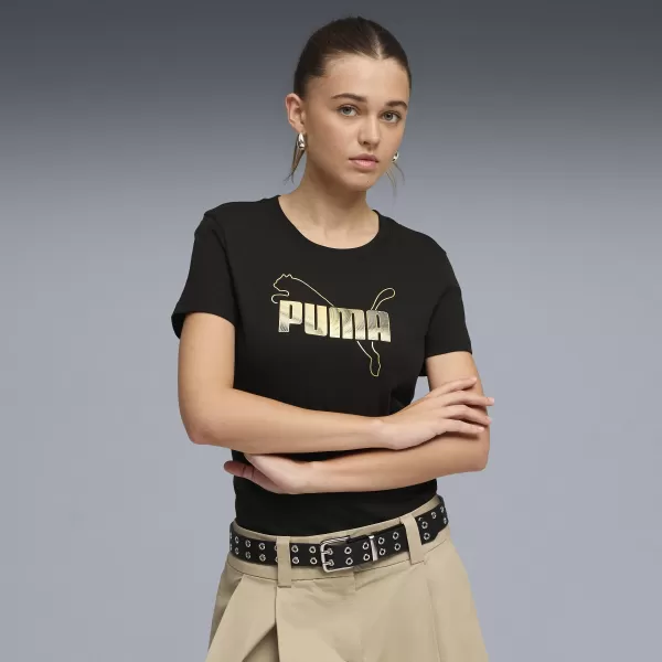  Ženska majica s kratkimi rokavi PUMA ESS LOGO LAB TEE 691824_01 ČRNA PUMA 
