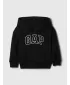 Otroški pulover GAP LOGO PULLOVER HOODIE 824091-00 PRAVA ČRNA