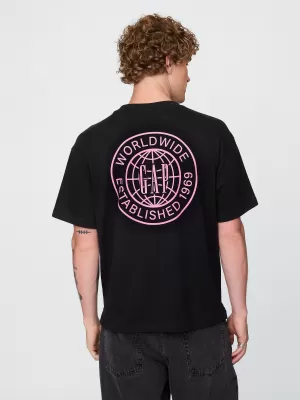 Moška majica s kratkimi rokavi GAP LOGO TEE 765029-00 PRAVA ČRNA