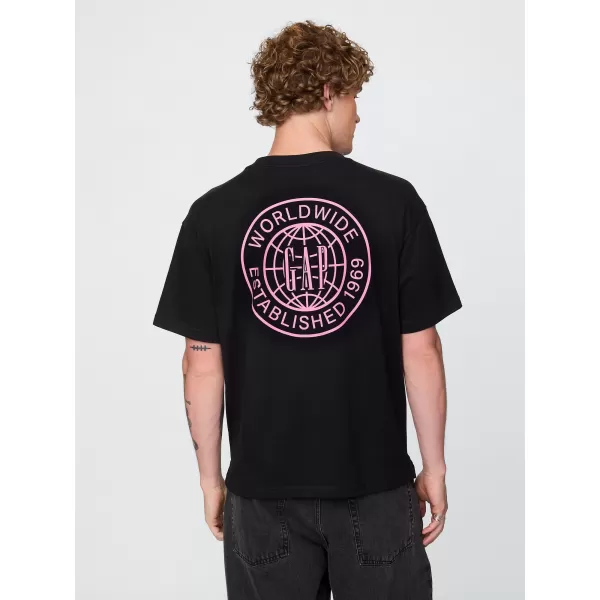  Moška majica s kratkimi rokavi GAP LOGO TEE 765029-00 PRAVA ČRNA 