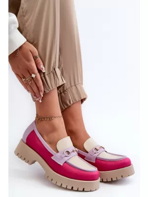Ženski mokasini ZAZOO 3475 BEŽ/FUSCHIA/LILA