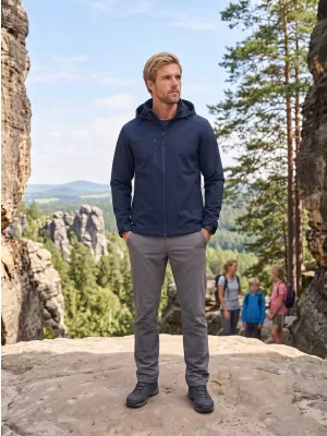 Moška softshell jakna ALTISPORT NoPrint NP/ALM845 MORNARSKO MODRA