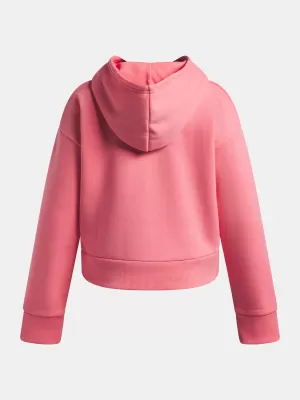 Pulover za deklico UNDER ARMOUR UA RIVAL FLEECE HOODIE 1379517-600 ROZA