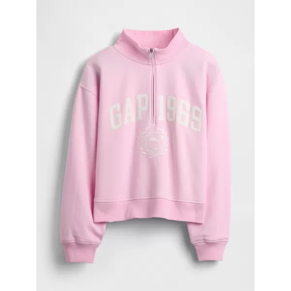  Ženski pulover GAP LOGO HALF ZIP 852841-05 JEGLIČEVO ROZA 