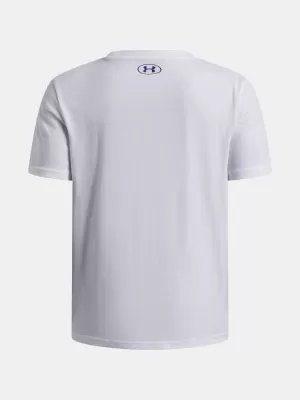 Fantovska majica s kratkimi rokavi UNDER ARMOUR B LOGO BLUR SS 6009280-100 BELA