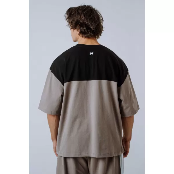  Oversized majica s kratkimi rokavi POWER 898 SVETLO RJAVA PEPELNA Nebbia 