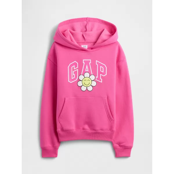  Otroški pulover GAP LOGO PULLOVER HOODIE 797762-03 VESELO ROZA 