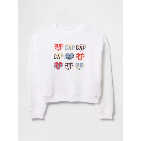  Ženski pulover GAP HERITAGE LOGO WEDGE NECK SWEATSHIRT 744527-00 BELA GRAFIKA SRCA 