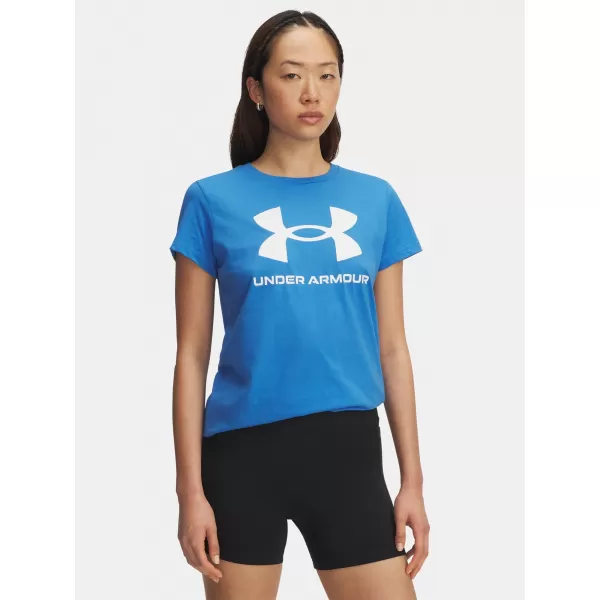  Ženska majica s kratkimi rokavi UNDER ARMOUR UA LOGO SS 1356305-402 MODRA 