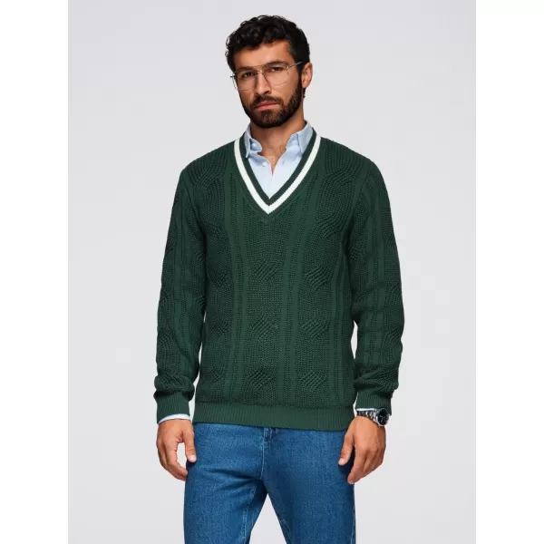 Moški pulover OMBRE OM-SWSW-0151 ZELENA 