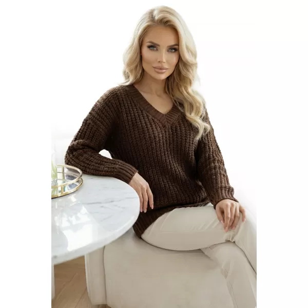  Ženski pulover NUMOCO 661-2 ČOKOLADA 