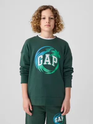Otroški pulover GAP LOGO SWEATSHIRT 406762-01 MOORES ZELENA
