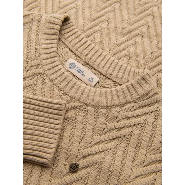  Moški pulover OMBRE OM-SWSW-0147 PESEK 