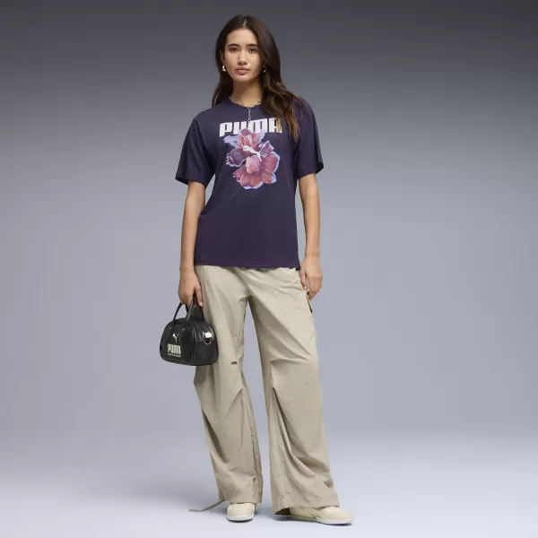  Ženska majica s kratkimi rokavi PUMA GRAPHICS RELAXED TEE BETTER 691908_64 GLOBOKA SLIVA 