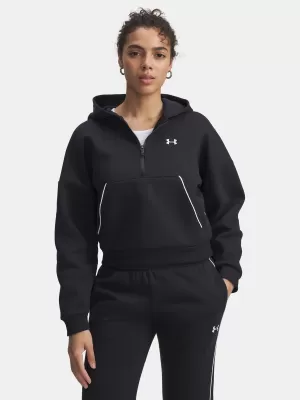 Ženski pulover UNDER ARMOUR RIVAL FLC PIPED HZ HOODIE 6003707-005 ČRNA