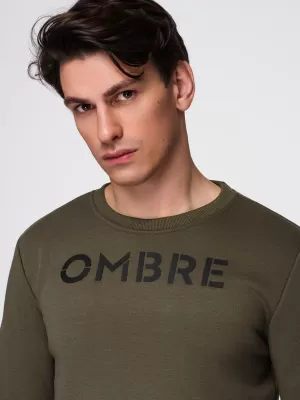 Moški pulover OMBRE B1711 TEMNO OLIVNO