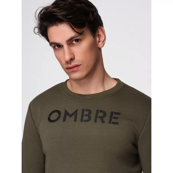  Moški pulover OMBRE B1711 TEMNO OLIVNO 