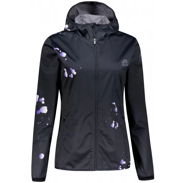  Ženska vrhunska softshell jakna ALTISPORT VOJ/ALW077JACK01 ČRNA/VIJOLIČNA 