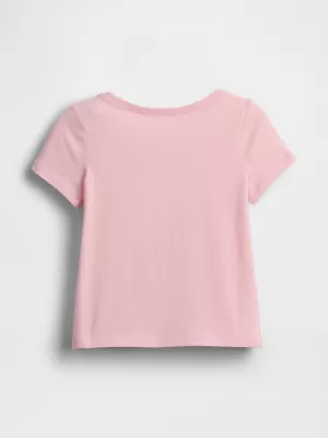 Otroška majica s kratkimi rokavi GAP LOGO TEE 770013-02 ROŽNA MEGLICA
