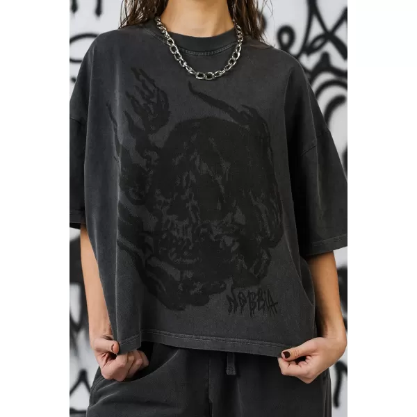  Ženska oversized majica s kratkimi rokavi NEBBIA x Sexsdreams 814 ČRNA 