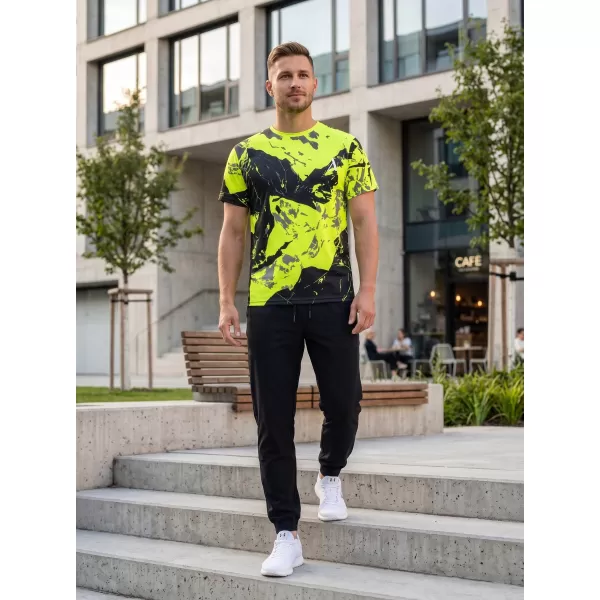  Moška vrhunska majica s kratkimi rokavi ALTISPORT VOJ/ALM131TR01 FLUO RUMENA/ČRNA 