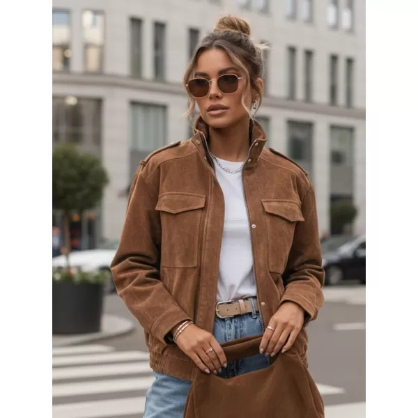  Ženska jakna DSTREET TY5644 RJAVA 