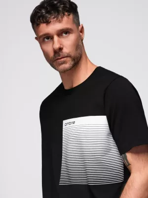 Moška majica s kratkimi rokavi OMBRE OM-TSPT-0246 ČRNA