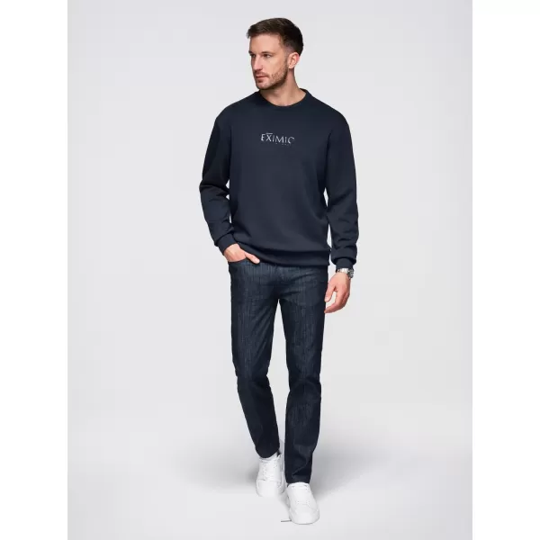  Moški pulover OMBRE OM-SNBC-0199 TEMNO MODRA 