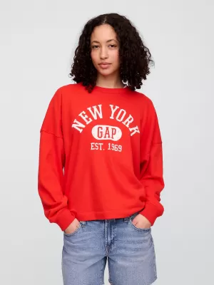 Ženski pulover GAP LOGO SWEATSHIRT 769308-01 PLAKAT RDEČ