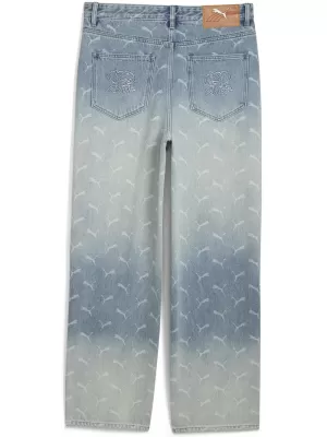Moške hlače PUMA ROCKY LASER MONOGRAM DENIM 633428-01 ZBLEDEL DENIM/AOP