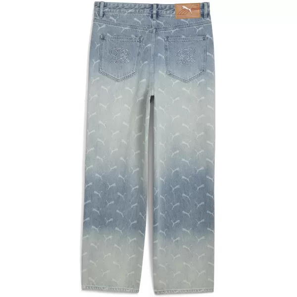  Moške hlače PUMA ROCKY LASER MONOGRAM DENIM 633428-01 ZBLEDEL DENIM/AOP 