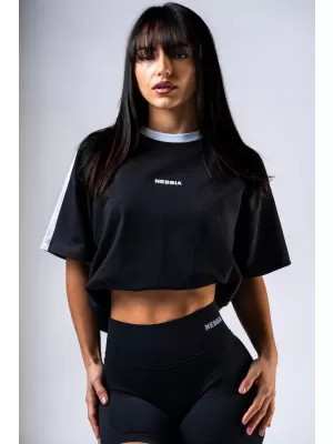 Majica sproščenega kroja POWER 894 BLACK Nebbia