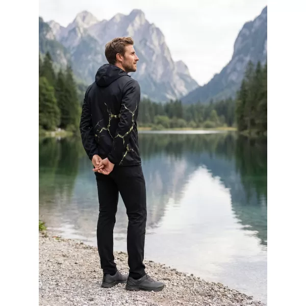  Moška vrhunska softshell jakna ALTISPORT VOJ/ALM129JACK01 ČRNA/VOJAŠKA 