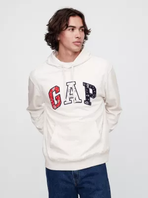 Moški pulover GAP LOGO PULLOVER HOODIE 767818-00 BLEDO SIVO RESJE