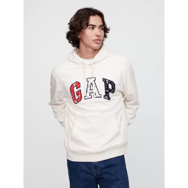  Moški pulover GAP LOGO PULLOVER HOODIE 767818-00 BLEDO SIVO RESJE 