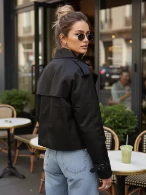 Ženski plašč DSTREET NY0770 ČRNA