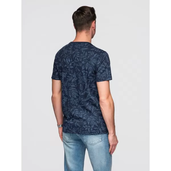  Moška majica s kratkimi rokavi OMBRE OM-TSFP-0262 MORNARSKO MODRA 