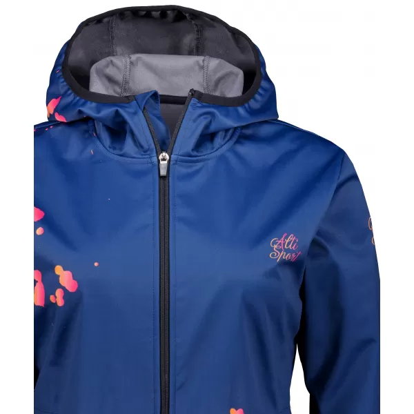  Ženska vrhunska softshell jakna ALTISPORT VOJ/ALW077JACK01 MORNARSKO MODRA/ORANŽNA 