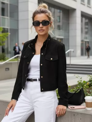 Ženska jakna DSTREET TY5668 ČRNA
