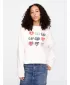 Ženski pulover GAP HERITAGE LOGO WEDGE NECK SWEATSHIRT 744527-00 BELA GRAFIKA SRCA