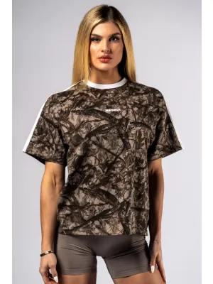 Majica sproščenega kroja POWER 894 SVETLO RJAVA CAMO Nebbia