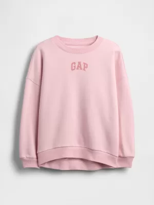 Otroški pulover GAP CREW SWEATSHIRT 847142-01 ČISTO ROZA