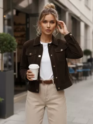 Ženska jakna DSTREET TY5583 RJAVA