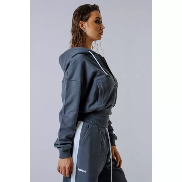  Pulover s kapuco na zadrgo POWER 895 SIVA Nebbia 
