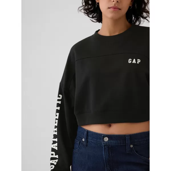  Ženski pulover GAP DROP SHOULDER SUPER CROP SWEATSHIRT 498952-02 PRAVA ČRNA 